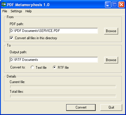 PDF Metamorphosis Screenshot